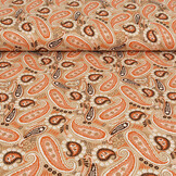 100% Viskose Yingi Paisley Braun Orange
