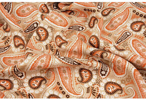 100% Viscose Yingi Paisley Brown Orange