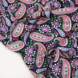 100% Viskose Yingi Paisley Schwarz Rosa