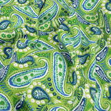 100% Viscose Yingi Paisley Green Blue