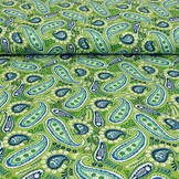100% Viskose Yingi Paisley Grün Blau