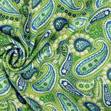 100% Viscose Yingi Paisley Green Blue