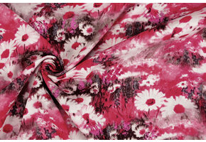 100% Viscose Daisy Fuchsia