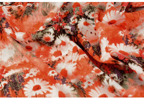 100% Viscose Daisy Orange