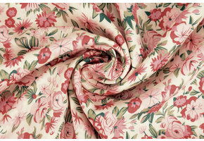 100% Viscose Yara Bloemen Roze