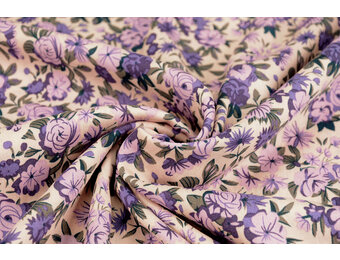 100% Viscose Yara Bloemen Lila