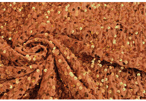 Sequins on Velvet Orange Brique