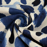 100% Viscose Swati Vlekken Blauw