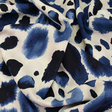 100% Viskose Swati Flecken Blau