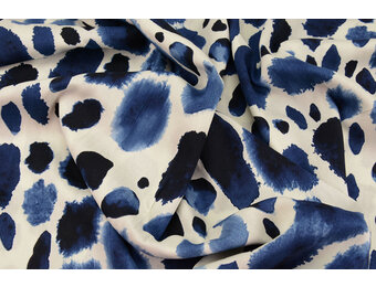 100% Viskose Swati Flecken Blau
