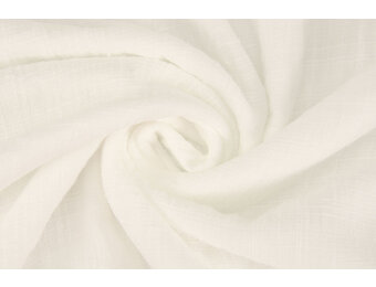 Baumwoll Musselin Leinenstruktur Weiß