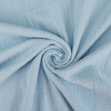 Double Gauze Fabric Linen Structure Baby Blue