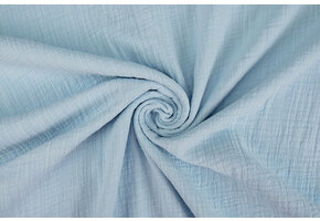 Double Gauze Fabric Linen Structure Baby Blue
