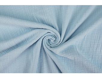Baumwoll Musselin Leinenstruktur Baby Blau