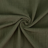 Double Gauze Fabric Linen Structure Army Green