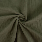 Double Gauze Fabric Linen Structure Army Green
