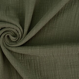 Double Gauze Fabric Linen Structure Army Green