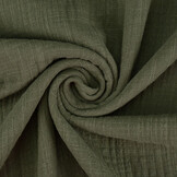 Double Gauze Fabric Linen Structure Army Green