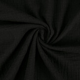 Double Gauze Fabric Linen Structure Black