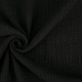 Double Gauze Fabric Linen Structure Black