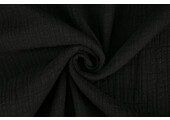 Double Gauze Fabric Linen Structure Black