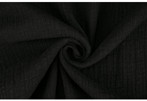 Double Gauze Fabric Linen Structure Black