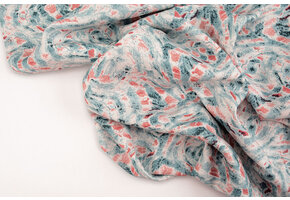 100% Viscose Xiporo Blue Red