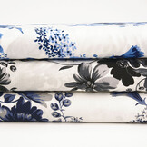 100% Viscose Yawasi Marine Blauw