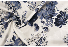 100% Viscose Yawasi Navy Blue