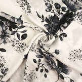 100% Viscose Yawasi Grijs Zwart