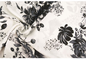 100% Viscose Yawasi Grijs Zwart