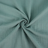 Double Gauze Fabric Linen Structure Dark Old Green