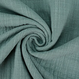 Double Gauze Fabric Linen Structure Dark Old Green