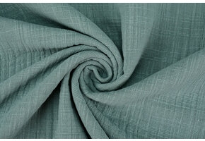 Double Gauze Fabric Linen Structure Dark Old Green