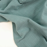 Double Gauze Fabric Linen Structure Dark Old Green