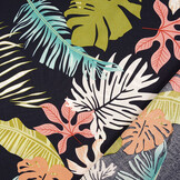 100% Viscose Multi Leaves Navy