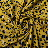 100% Viscose Foil Panther Yellow Green