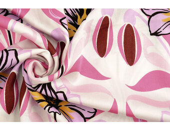 100% Viscose Iris Wit Roze