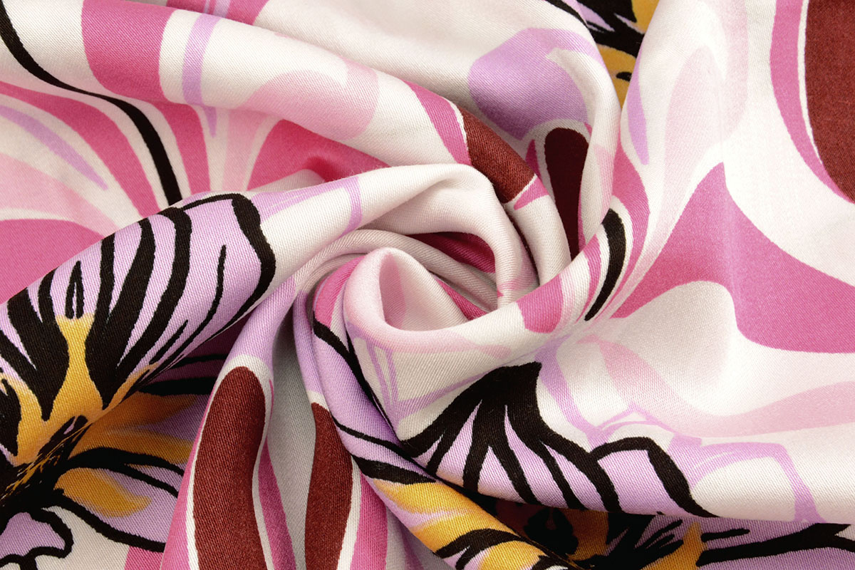 100% Viskose Iris Weiß Rosa