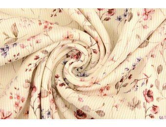 Ripp Jersey Blumen Aelan Creme