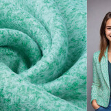 Gebreide Wollen stof Lanoso Mint Wit