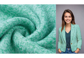 Gestrickter Wollstoff Lanoso Mint Weiß