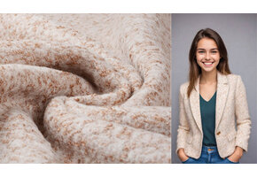 Gestrickter Wollstoff Lanoso Braun Beige