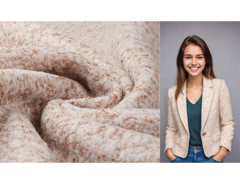 Knitted Woolen fabric Lanoso Brown Beige