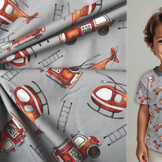 Digital  Cotton Jersey Fire Department Grey