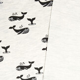 Mi & Joe French Terry Whale Creme Melange