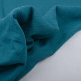 Double Gauze Fabric Petrol Blue