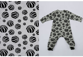 Mi & Joe French Terry Beach-ball Grau Meliert