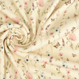 Rib Jersey Flowers Valerie  Creme