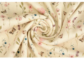 Rib Jersey Flowers Valerie  Creme